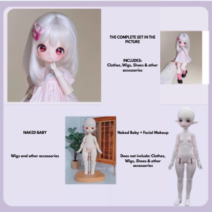 BJD Smiling Bear Girl- Official Female Base Model in SD Style - 1/6 Scale