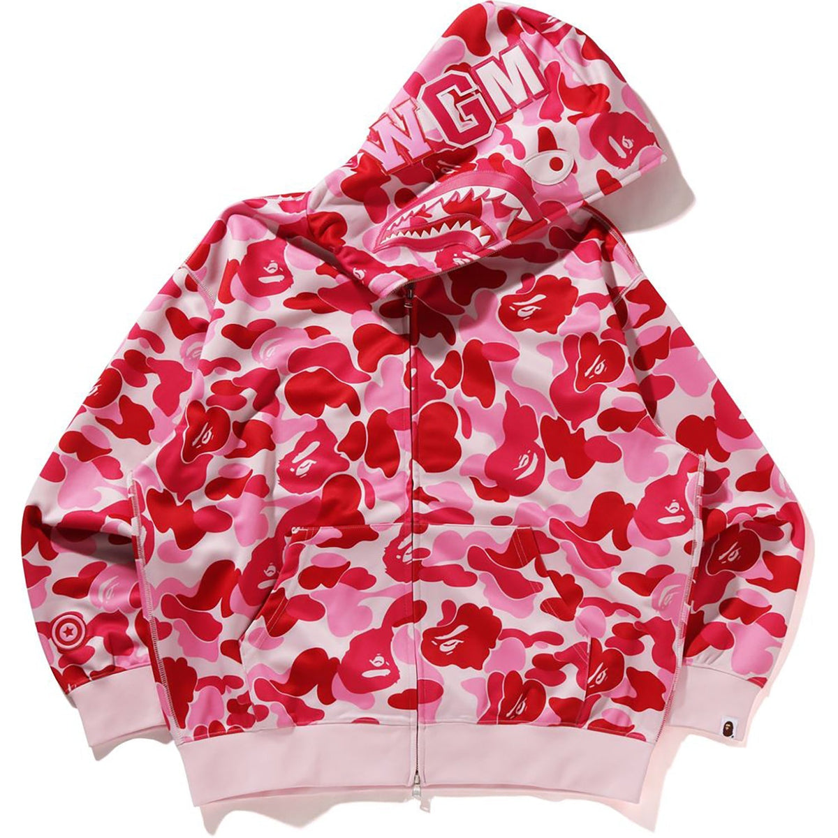 ABC CAMO POLYESTER RELAXED FIT SHARK FULL ZIP HOODIE MENS
