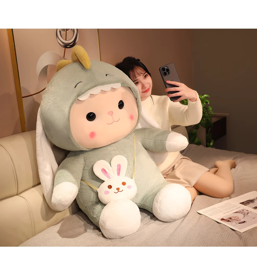 Cute Kawaii Adorable Bunny Plush Toy, Huggable Pillow, Soft Stuffed Animal, Girl's Bed Sleeping Support, Doll, Birthday Gift for Girls. PN5005