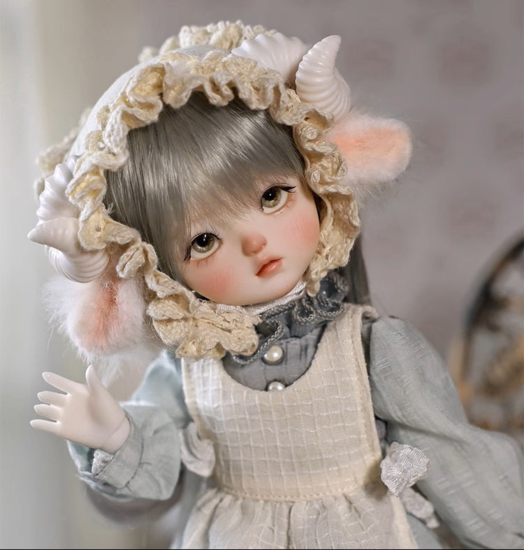 BJD Autumn/Winter Vibe with Lamb Headscarf - U1263 Original BJD Girl Doll | SD-Style Cute Poseable Doll- 1/6 Scale