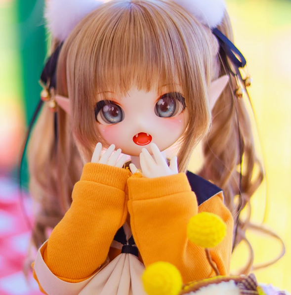 BJD Meow Ji Milk Cat -  Official Open-Mouth Cartoon Style Base Model- 1/4 Scale