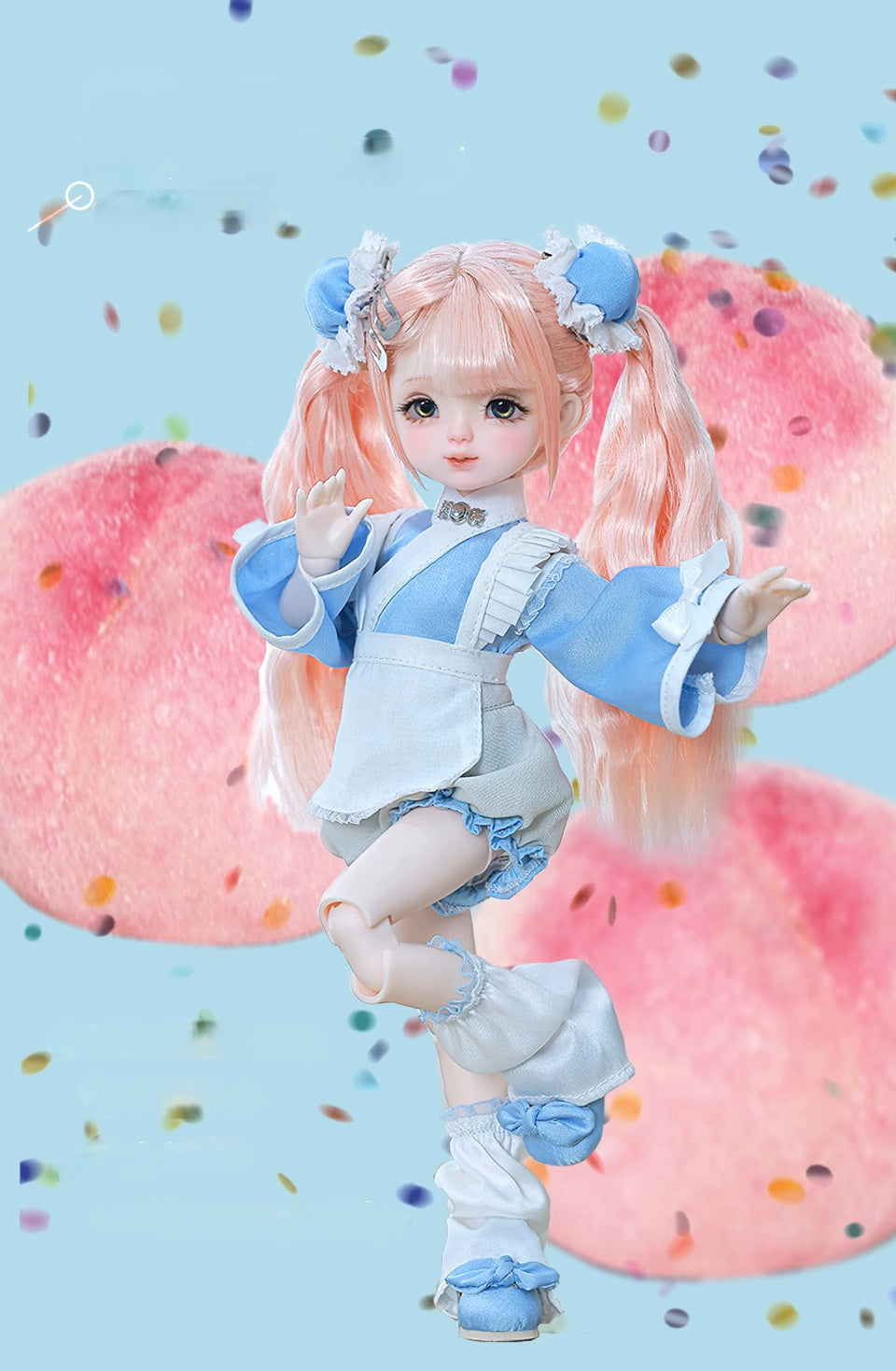 BJD Yenny & Penny - U1265 Original & Authentic BJD Girl Doll – Cute Resin SD-Style Doll with Multiple Poseable Joints- 1/6 Scale