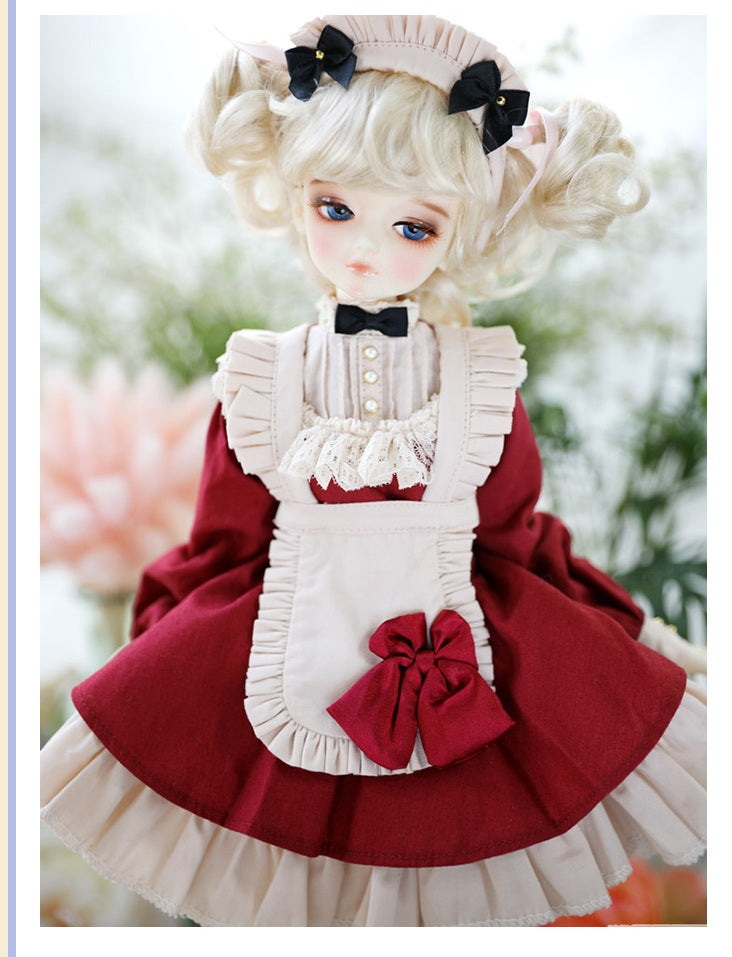 BJD [Doll Clothing]- U1246 Vintage Maid Outfit, Dress, One-Piece Dress, Customizable Sizes, SD Doll Clothing- 1/4, 1/6, 1/3 scale