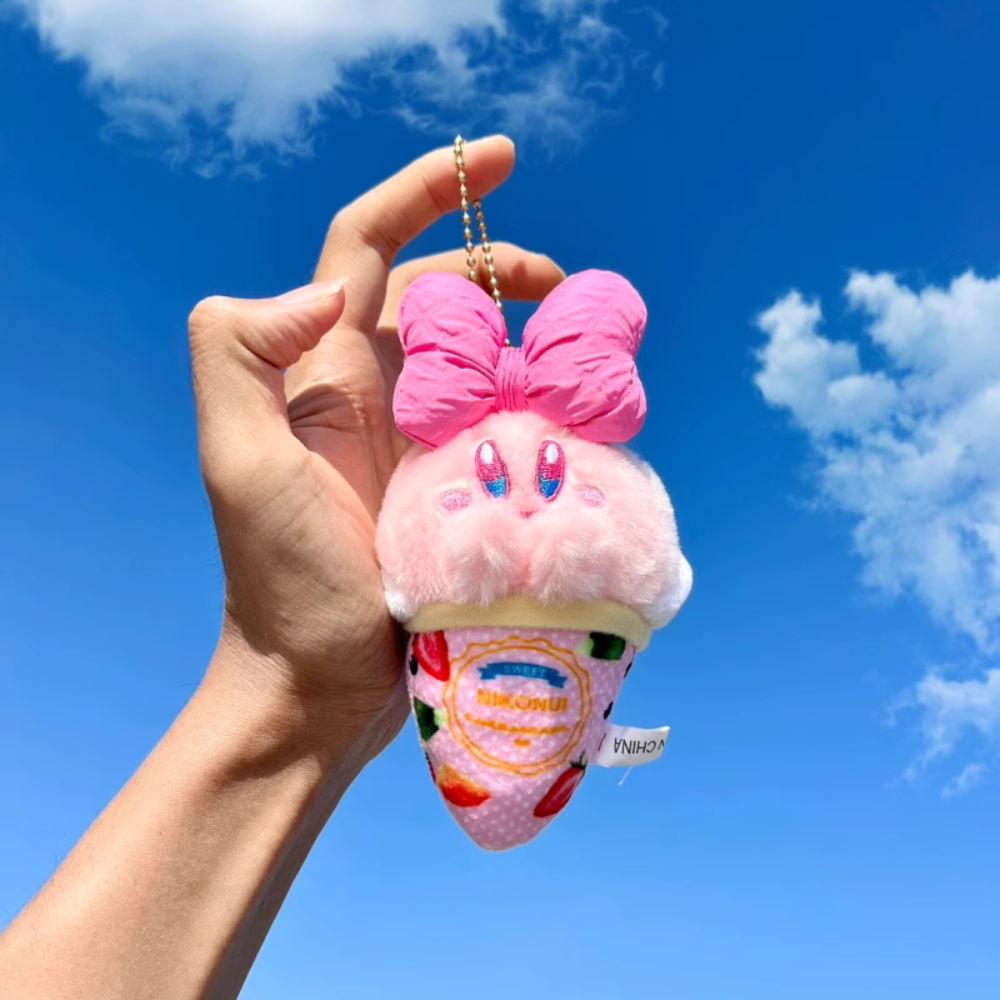Cute Ice Cream Plush Pendant Keychain, Festive Small Gift, Ice Cream Bag Charm, Hanging Decoration #PN5004