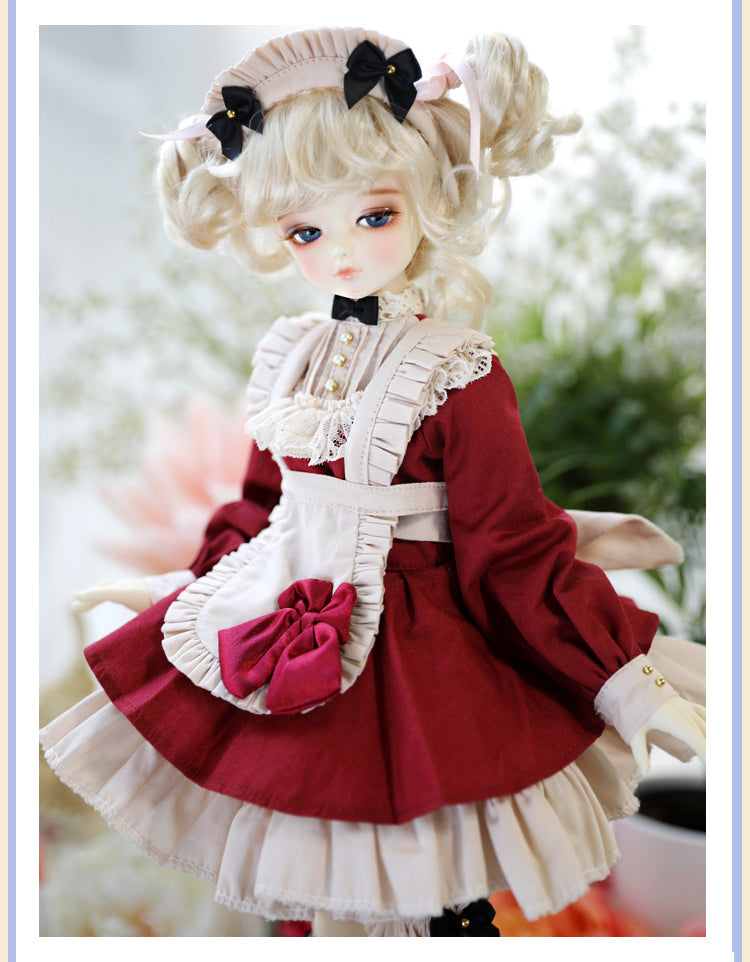 BJD [Doll Clothing]- U1246 Vintage Maid Outfit, Dress, One-Piece Dress, Customizable Sizes, SD Doll Clothing- 1/4, 1/6, 1/3 scale