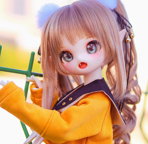 BJD Meow Ji Milk Cat -  Official Open-Mouth Cartoon Style Base Model- 1/4 Scale