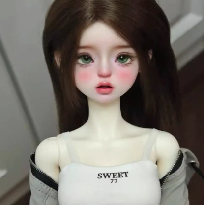 BJD Carla Saki - Female Authentic SD Doll, Articulated Jointed Figurine with Makeup Full Set Noble Style-1/4 Scale