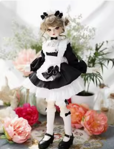 BJD [Doll Clothing]- U1246 Vintage Maid Outfit, Dress, One-Piece Dress, Customizable Sizes, SD Doll Clothing- 1/4, 1/6, 1/3 scale
