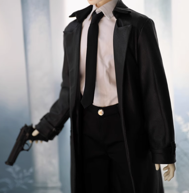 [Doll Clothes] BJD SD doll clothes- black leather coat, outer wear set, jacket, street casual style (1/4 and 1/3 scale)