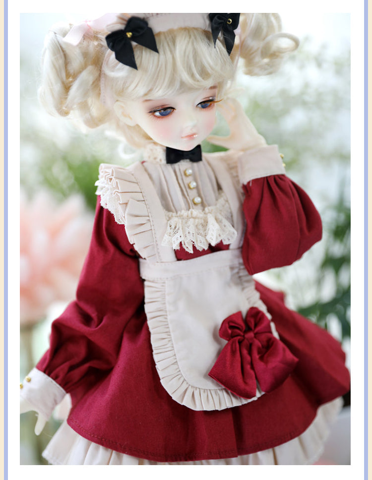 BJD [Doll Clothing]- U1246 Vintage Maid Outfit, Dress, One-Piece Dress, Customizable Sizes, SD Doll Clothing- 1/4, 1/6, 1/3 scale
