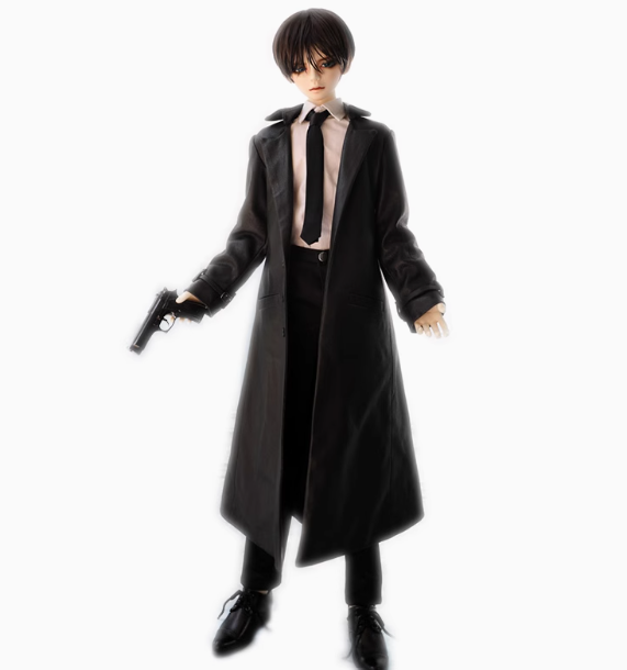 [Doll Clothes] BJD SD doll clothes- black leather coat, outer wear set, jacket, street casual style (1/4 and 1/3 scale)