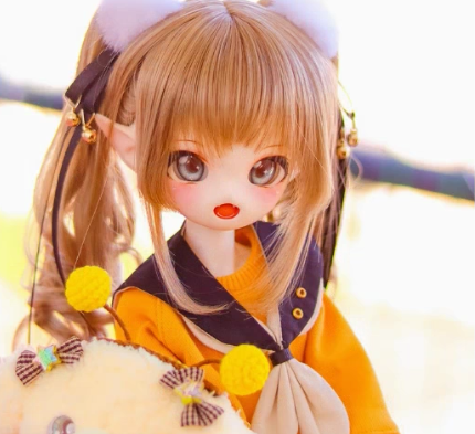 BJD Meow Ji Milk Cat -  Official Open-Mouth Cartoon Style Base Model- 1/4 Scale