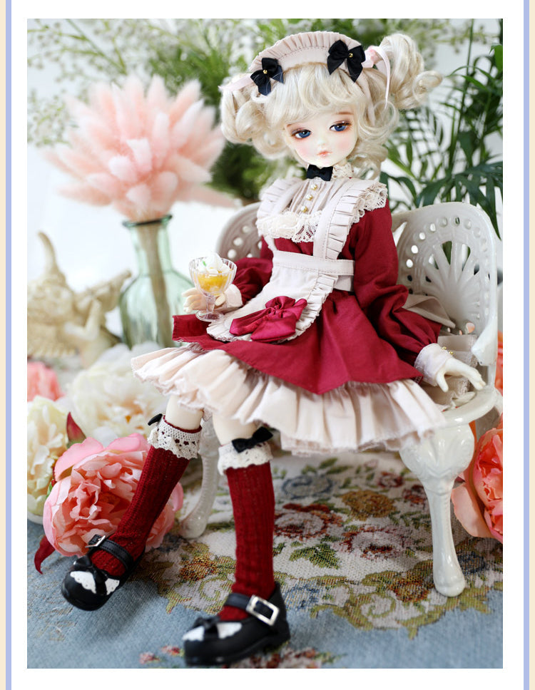 BJD [Doll Clothing]- U1246 Vintage Maid Outfit, Dress, One-Piece Dress, Customizable Sizes, SD Doll Clothing- 1/4, 1/6, 1/3 scale