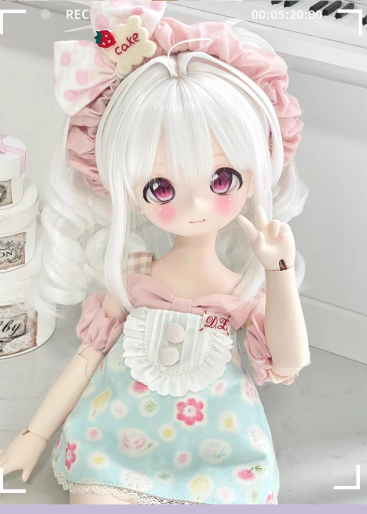 BJD Egg Bear Girl -  Official Female Base Model in SD Style Figurine- 1/4 Scale