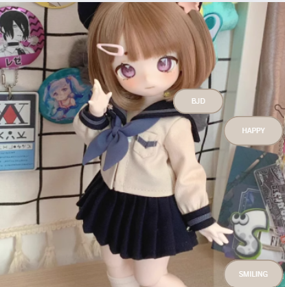 BJD Smiling Bear Girl-  Official Female Base Model in SD Style - 1/6 Scale