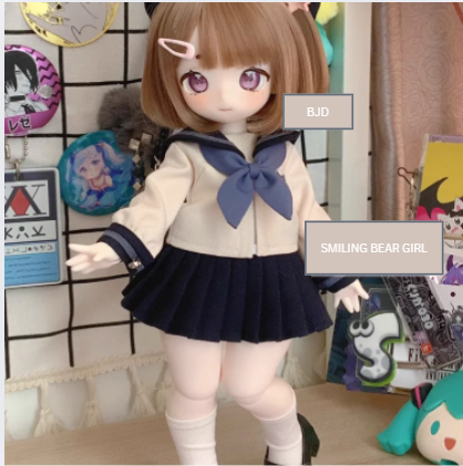 BJD Smiling Bear Girl-  Official Female Base Model in SD Style - 1/6 Scale