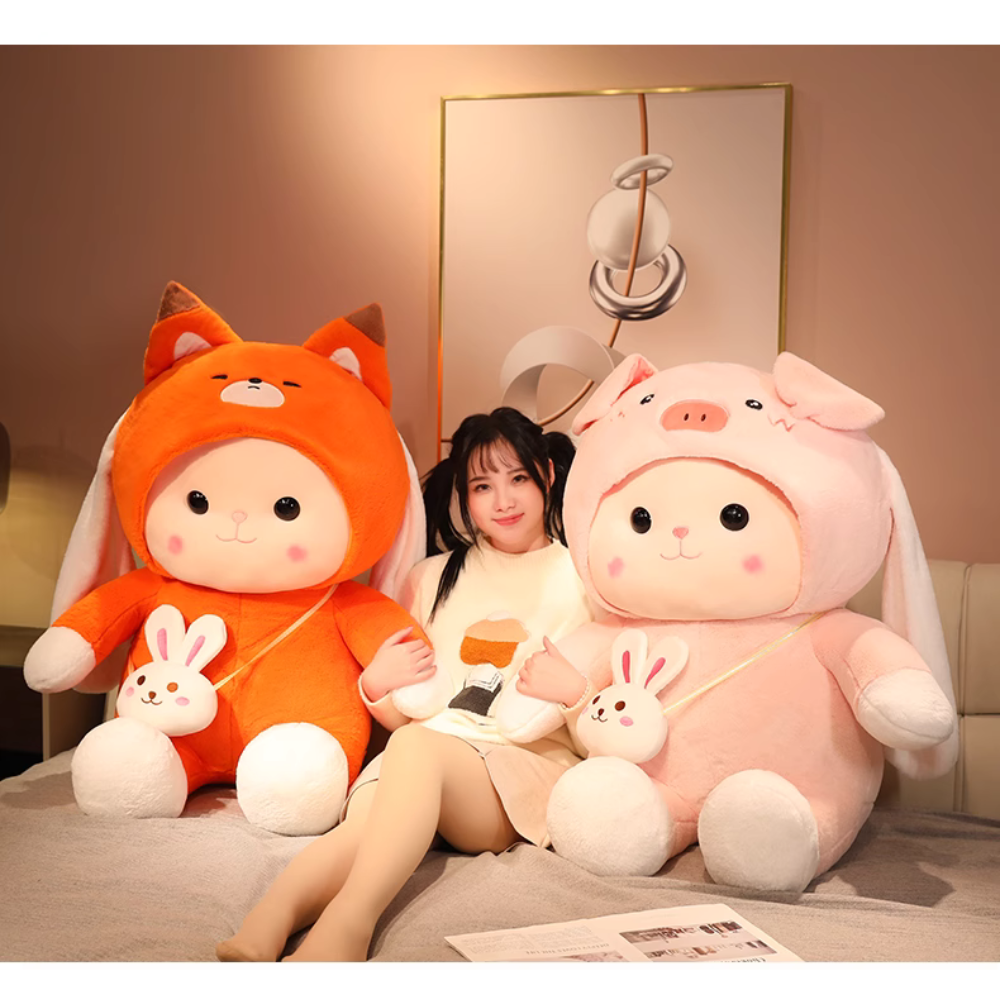 Cute Kawaii Adorable Bunny Plush Toy, Huggable Pillow, Soft Stuffed Animal, Girl's Bed Sleeping Support, Doll, Birthday Gift for Girls. PN5005