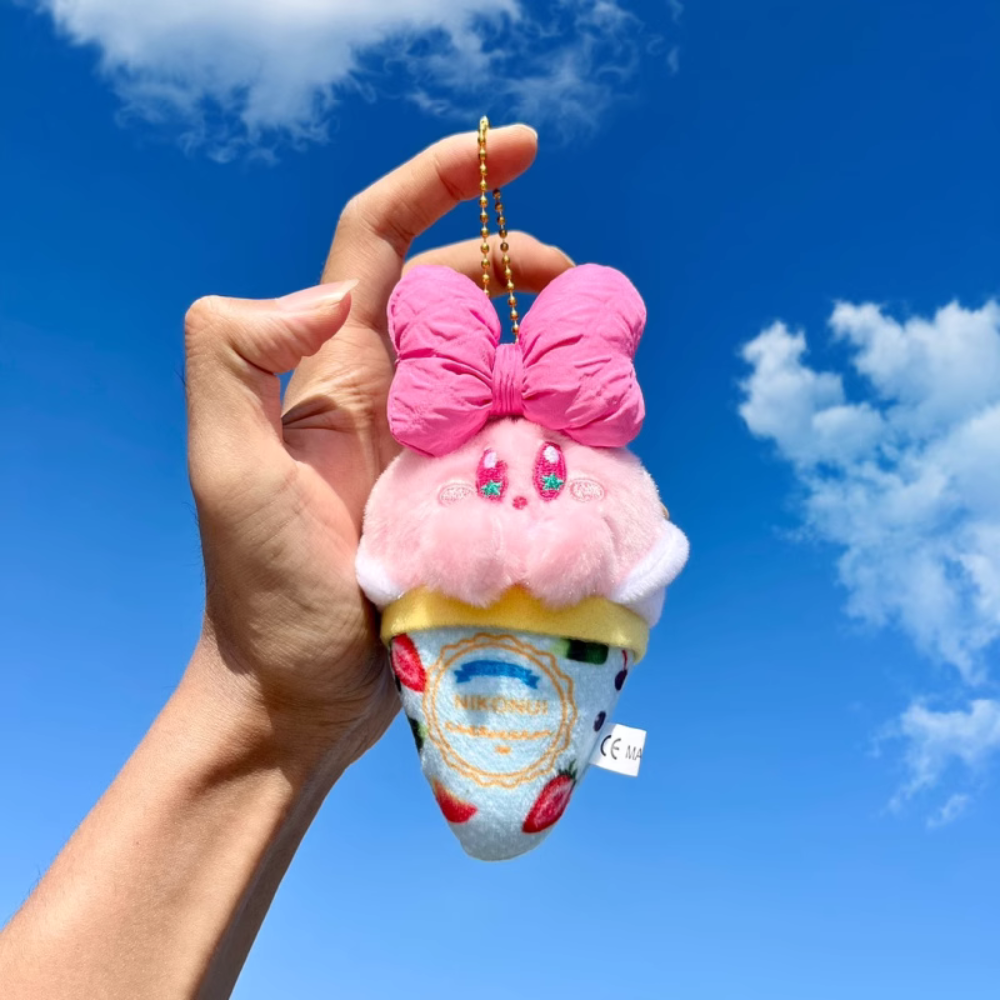 Cute Ice Cream Plush Pendant Keychain, Festive Small Gift, Ice Cream Bag Charm, Hanging Decoration #PN5004