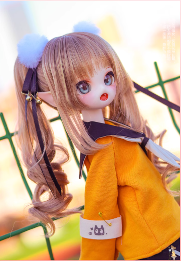 BJD Meow Ji Milk Cat -  Official Open-Mouth Cartoon Style Base Model- 1/4 Scale