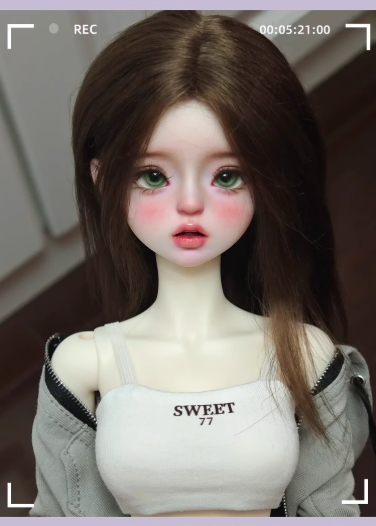 BJD Carla Saki - Female Authentic SD Doll, Articulated Jointed Figurine with Makeup Full Set Noble Style-1/4 Scale