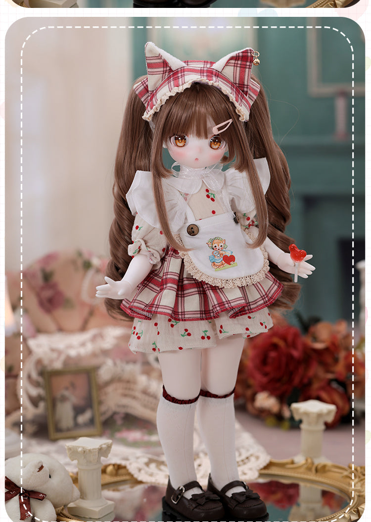 BJD Bear Girl- U1245 Anime-Style , Optional Human Body or Bear Body, BJD blank body, SD doll, BJD figure doll- 1/4 Scale