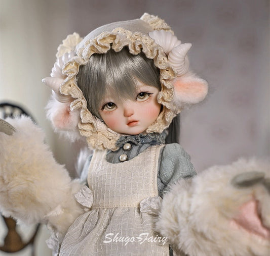 BJD Autumn/Winter Vibe with Lamb Headscarf - U1263 Original BJD Girl Doll | SD-Style Cute Poseable Doll- 1/6 Scale