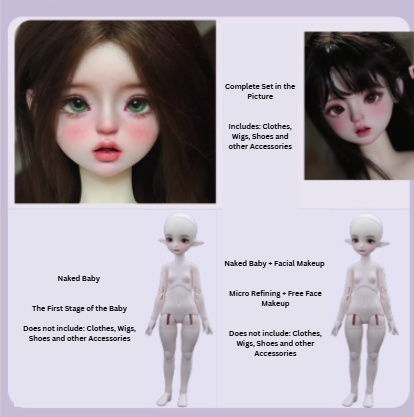 BJD Carla Saki - Female Authentic SD Doll, Articulated Jointed Figurine with Makeup Full Set Noble Style-1/4 Scale