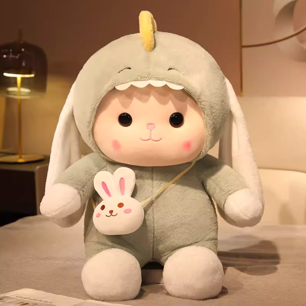 Cute Kawaii Adorable Bunny Plush Toy, Huggable Pillow, Soft Stuffed Animal, Girl's Bed Sleeping Support, Doll, Birthday Gift for Girls. PN5005