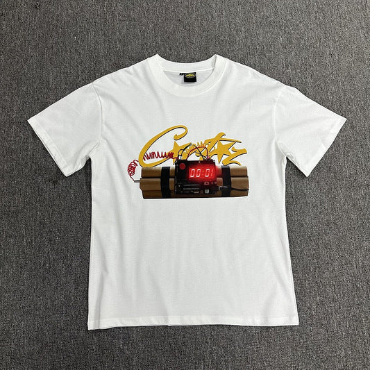 Graphic Print White T-Shirt Unisex Streetwear Casual Short Sleeve Tee