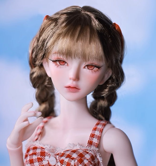 BJD Doll – U1260 Carmen (Xiao Ka) Girl in Plaid Lace Trim Dress | Poseable Jointed BJD Doll | Gift |  1/4 Scale