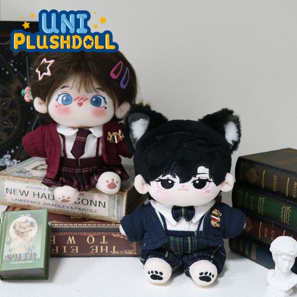 Uni Plush Doll Academic Knitted Autumn and Winter Coat British Uniform 20cm Plush Cotton Doll Clothes